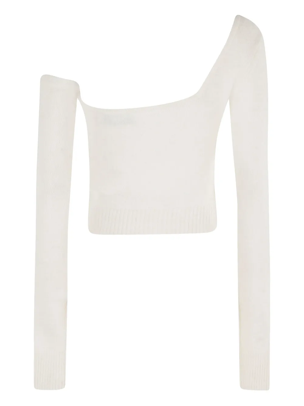 Blumarine One-shoulder Knit Top With Removable Sleeve In White