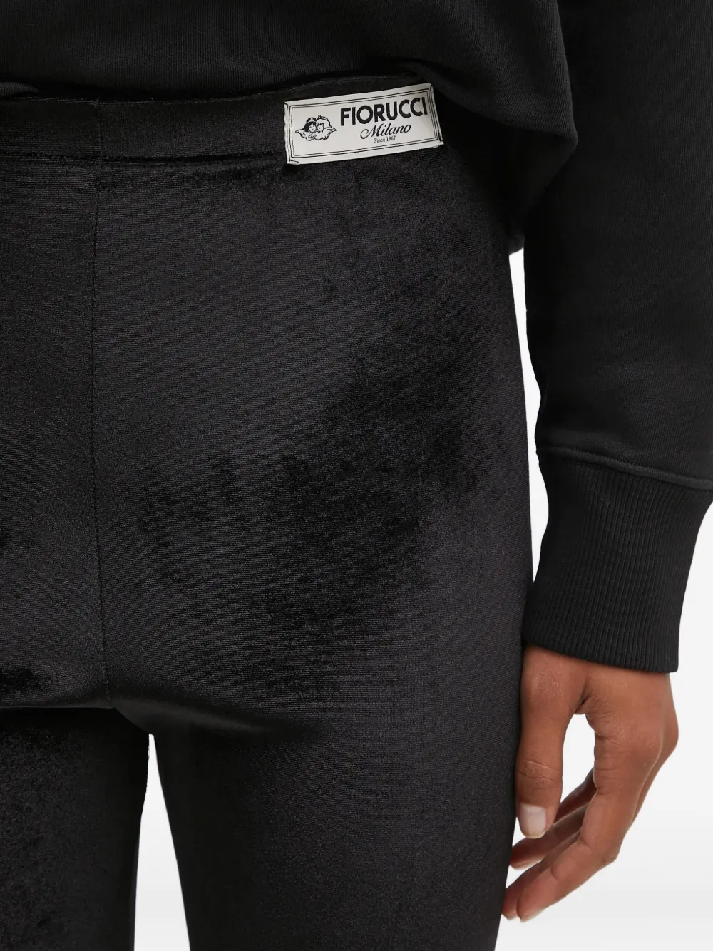 Fiorucci Fluwelen legging met split Zwart