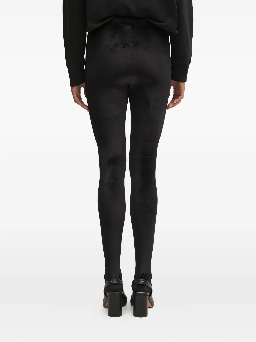 Fiorucci Fluwelen legging met split Zwart
