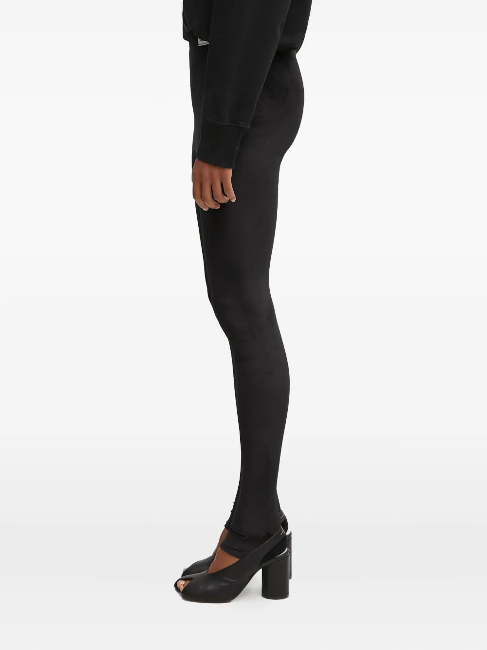 Fiorucci Fluwelen legging met split Zwart