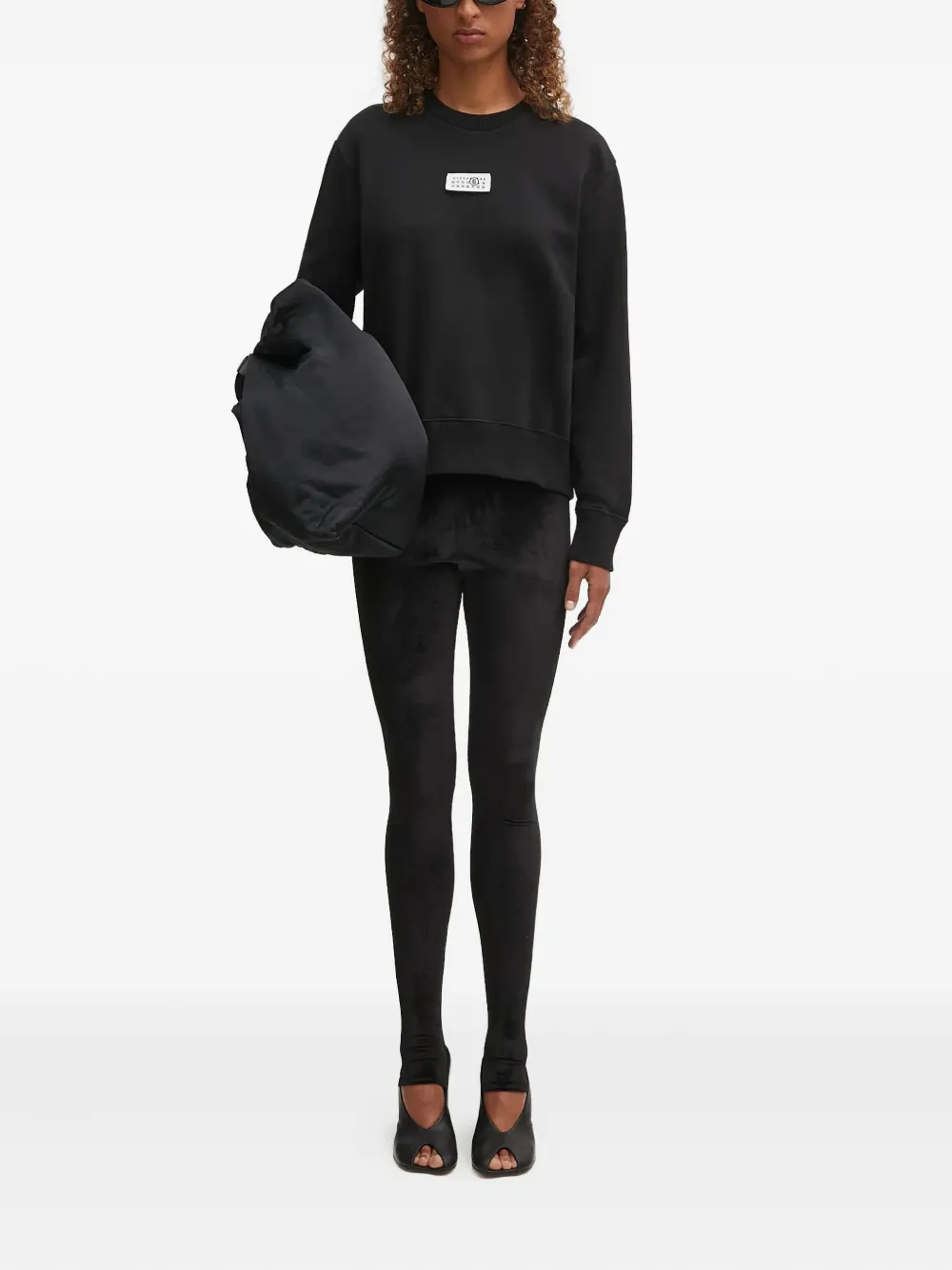 Fiorucci Fluwelen legging met split Zwart