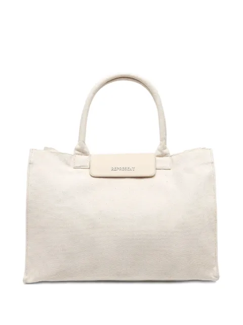 Represent logo-plaque tote bag
