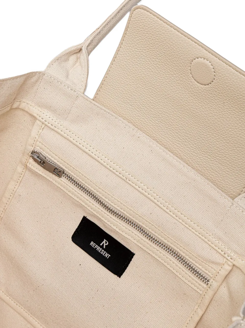 Represent Heuptas met logoplakkaat Beige