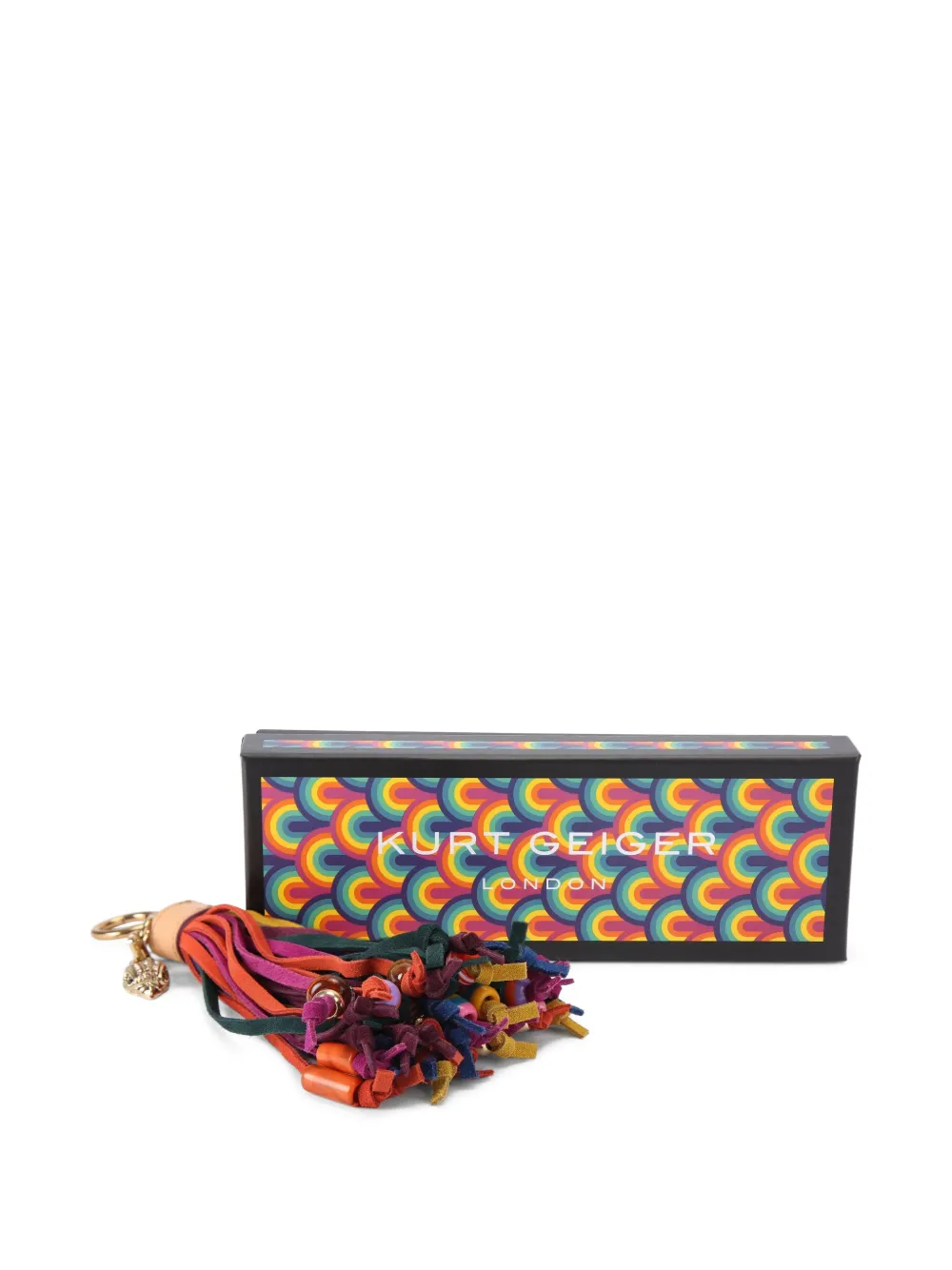 Kurt Geiger London Leather Beaded Tassel Charm In Multi