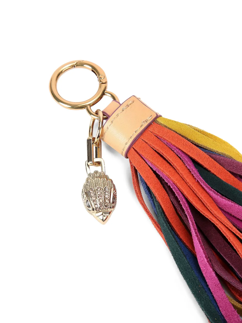 Kurt Geiger London Leather Beaded Tassel Charm In Multi