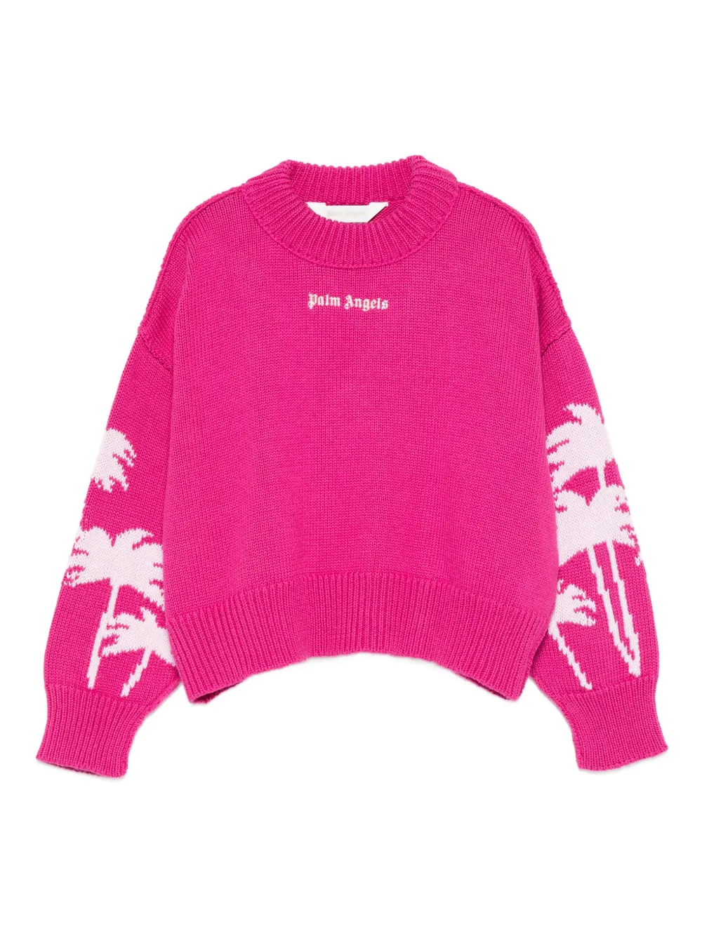 Palm Angels Kids Wollen trui met palmboomprint Roze