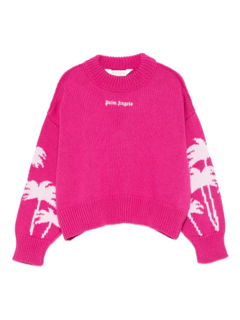 Palm Angels Kids palm-tree-pattern wool sweater