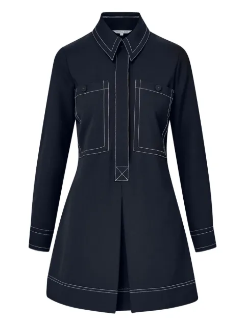 Veronica Beard contrast-stitch shirt mini dress