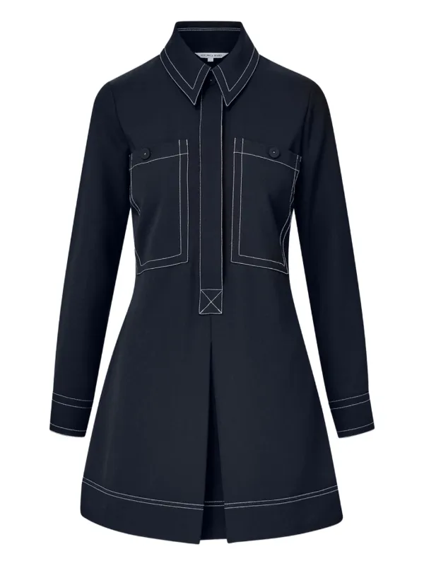Veronica Beard contrast-stitch Shirt Mini Dress | Blue | FARFETCH