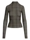 Favorite Daughter plaid-print mock-neck T-shirt - Green