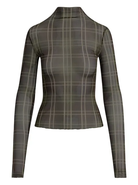 Favorite Daughter plaid-print mock-neck T-shirt 