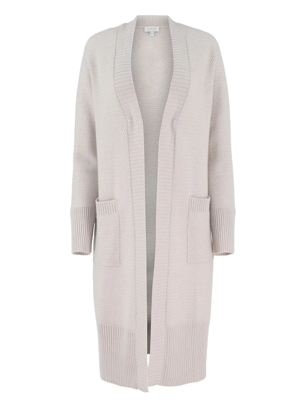 patch-pocket textured cardigan