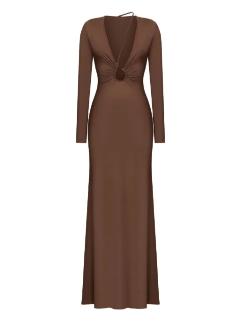 KOROBEYNIKOV ring-detail asymmetrical maxi dress