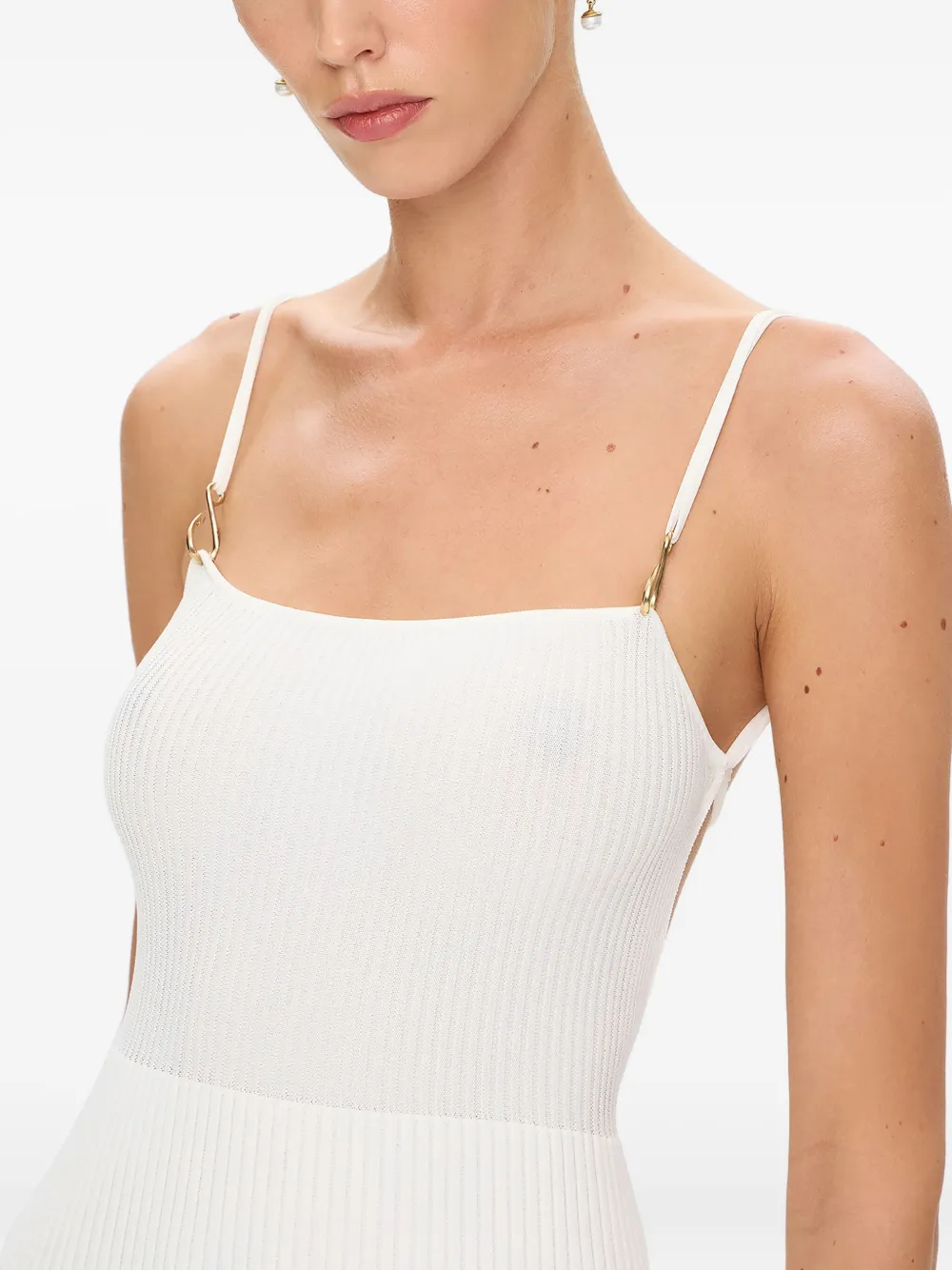 KOROBEYNIKOV Geribbelde mini-jurk Wit