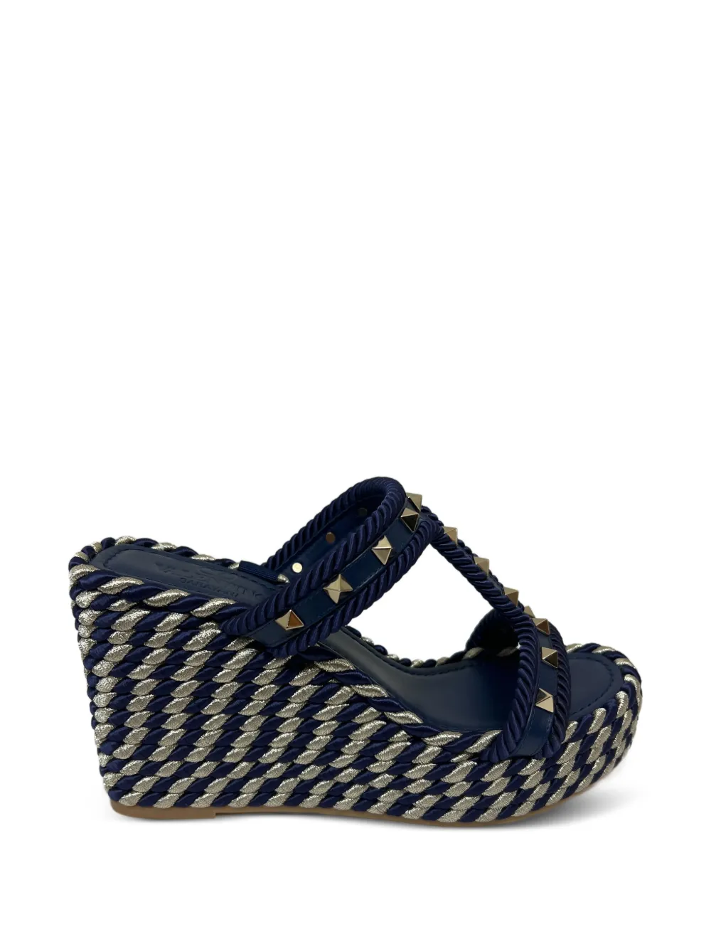 Valentino Garavani Rockstud rope-detail sandals - Blau