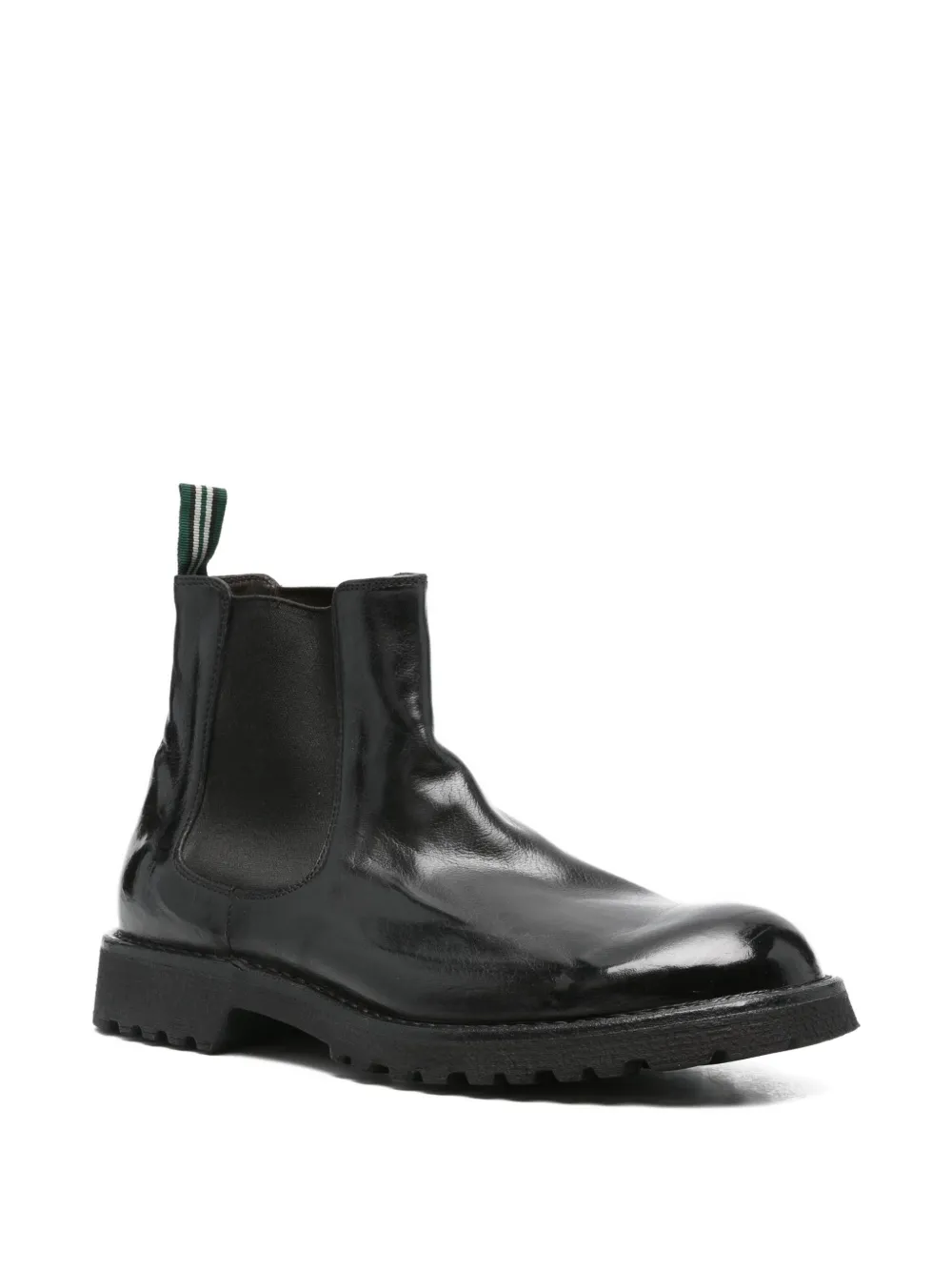 Green George elasticated-panelled leather boots Black