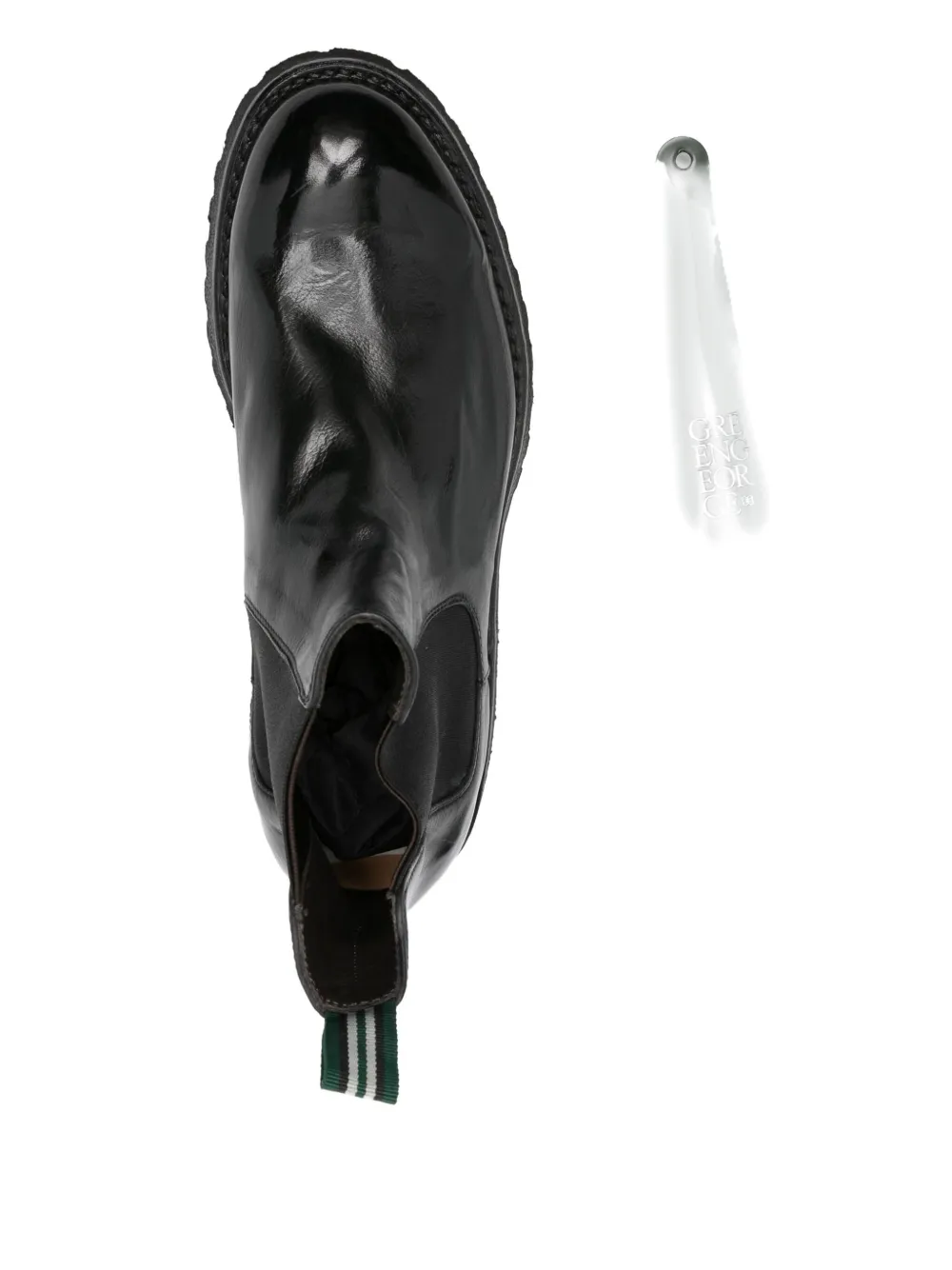 Green George elasticated-panelled leather boots Black