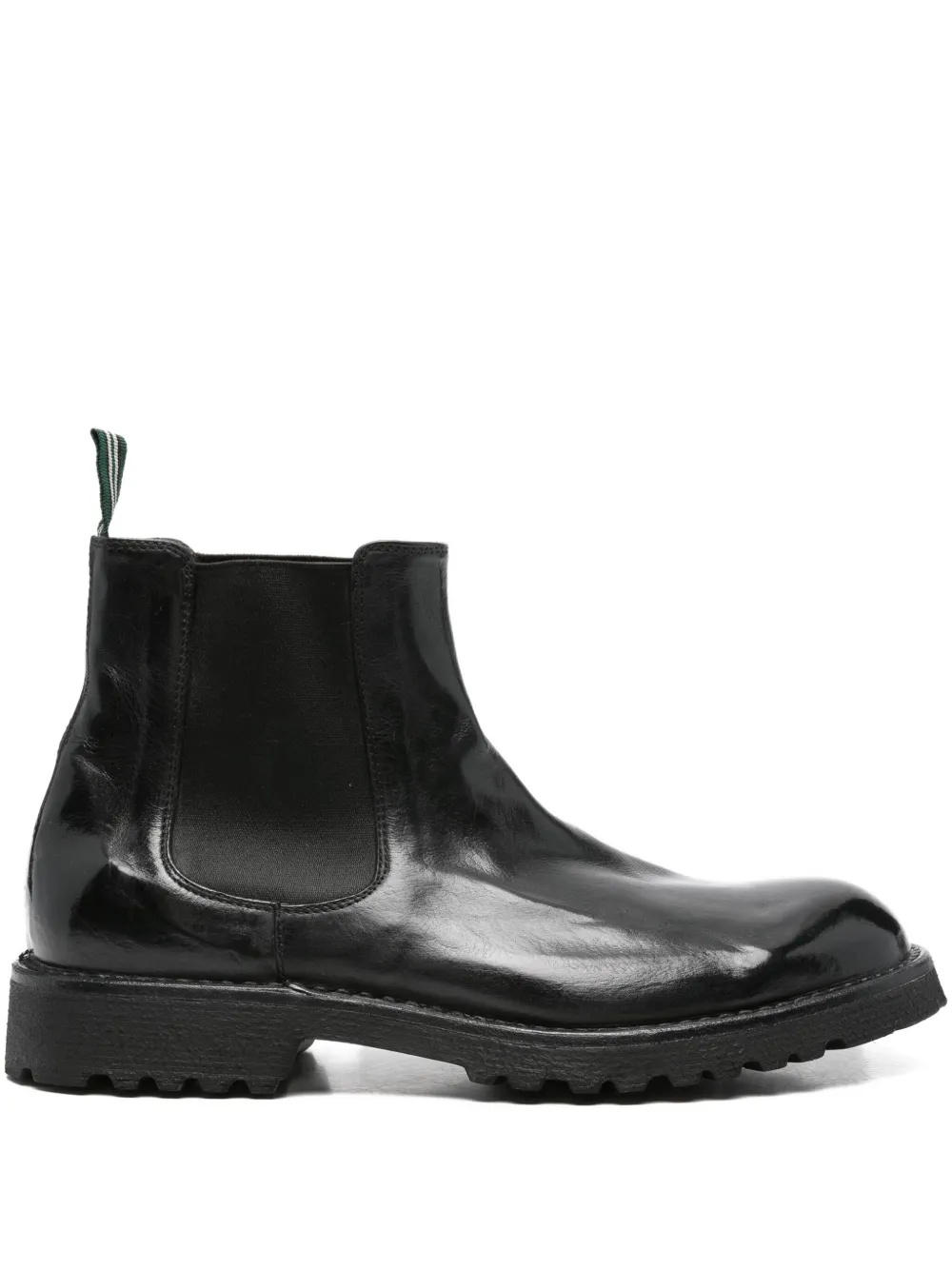 Green George elasticated-panelled leather boots Black