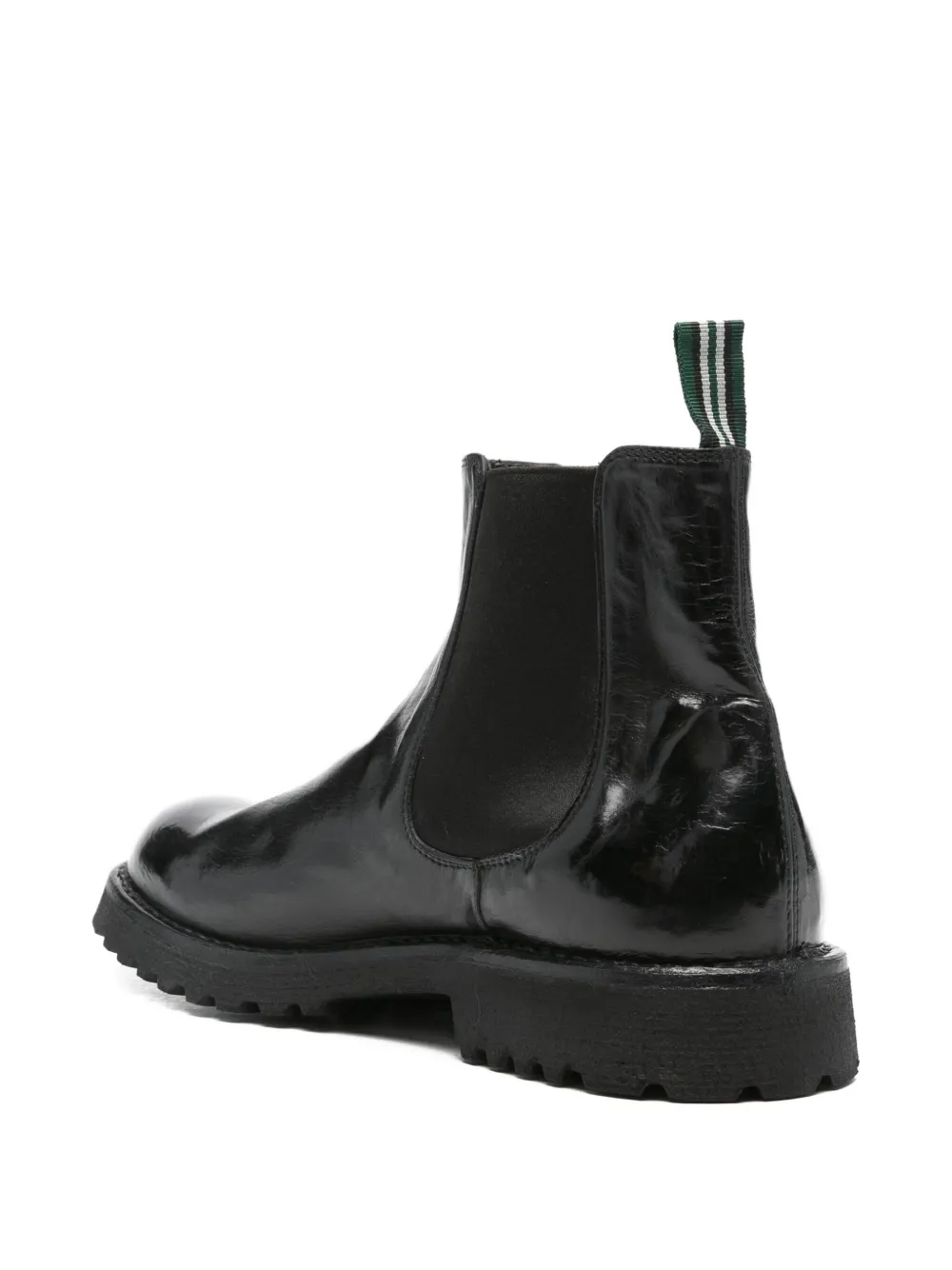 Green George elasticated-panelled leather boots Black