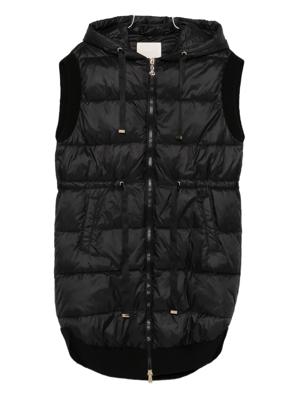 TWINSET hooded quilted vest - Nero