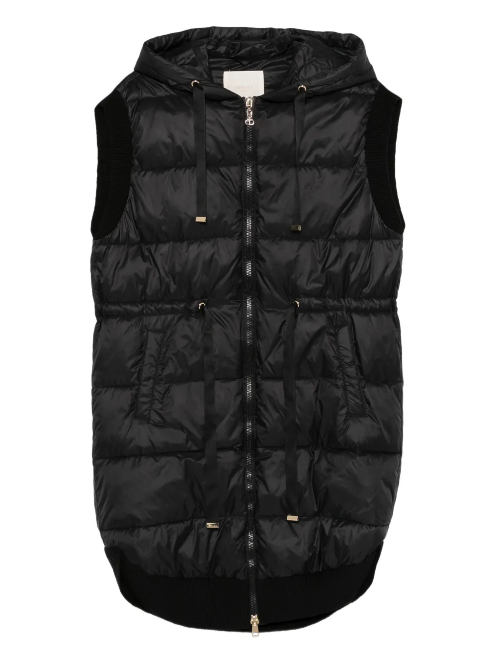 TWINSET hooded quilted vest | Black | Image 1