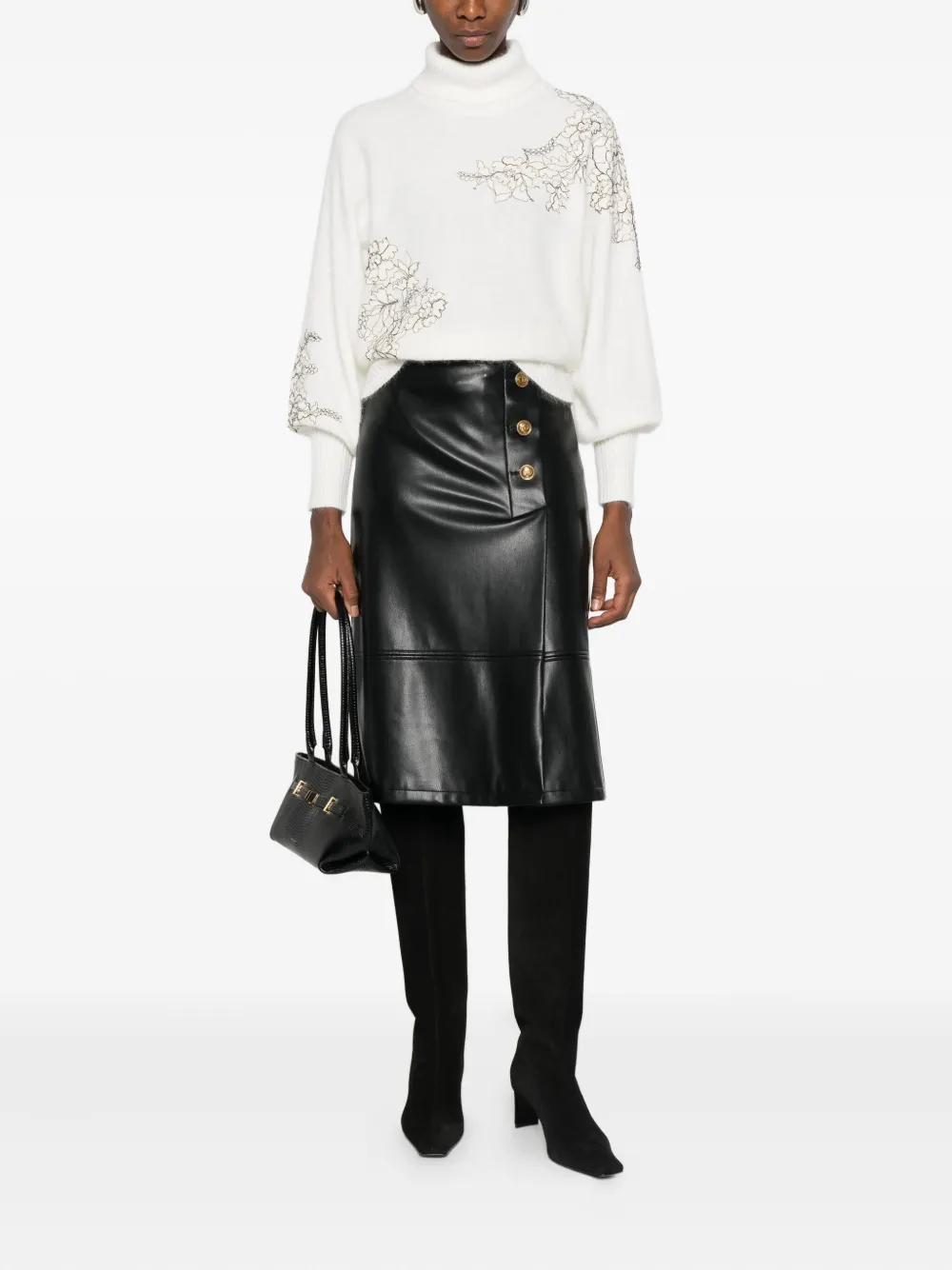 TWINSET button-fastening midi skirt - Zwart