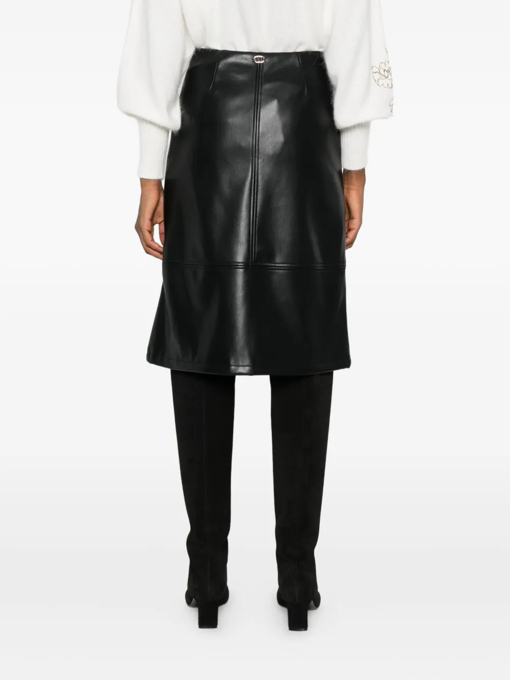 Twinset Button-fastening Midi Skirt In Black
