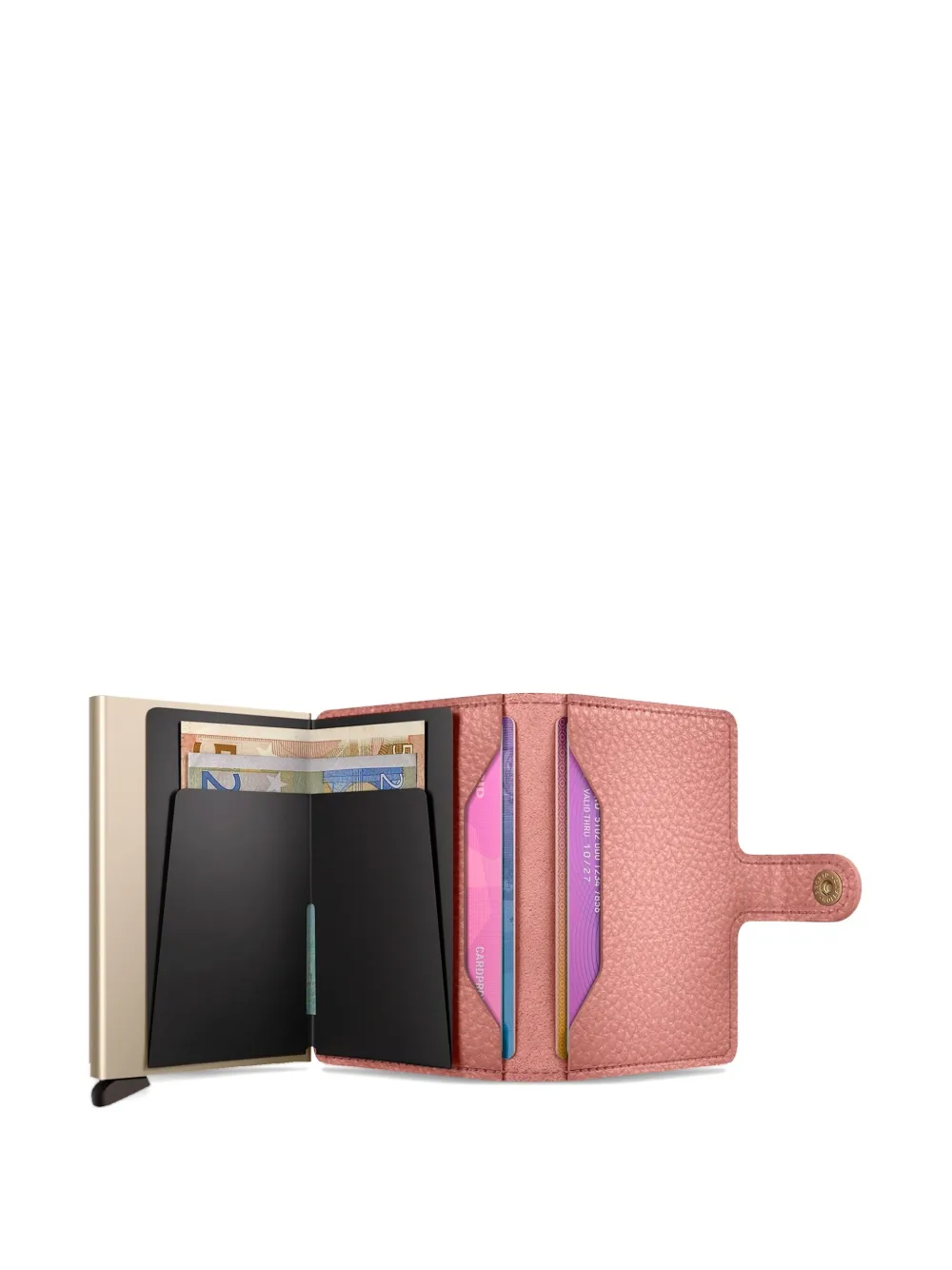 Secrid pebble-leather mini wallet - Roze