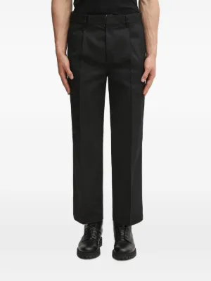 WACKO MARIA pinstripe-pattern Pleated Trousers | Black | FARFETCH PL