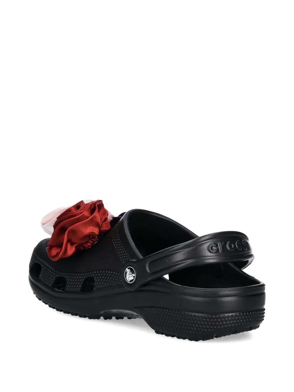  Crocs Floral Appliqué Slides - Black 