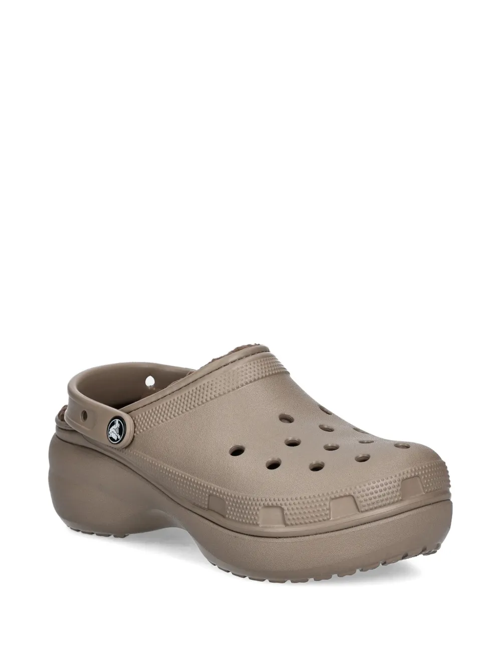 Crocs Slippers met plateauzool en detail Beige