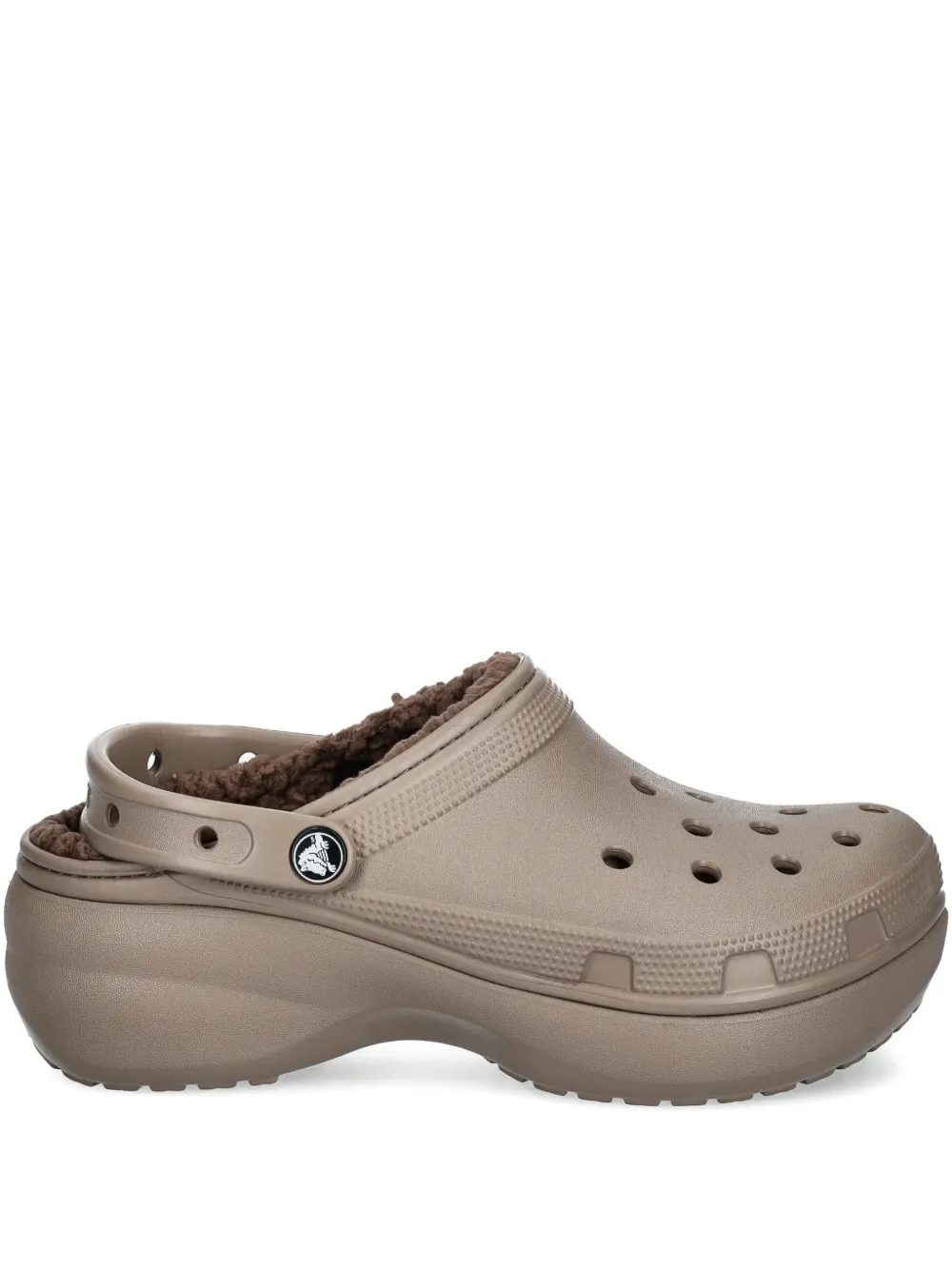 Crocs Slippers met plateauzool en detail Beige