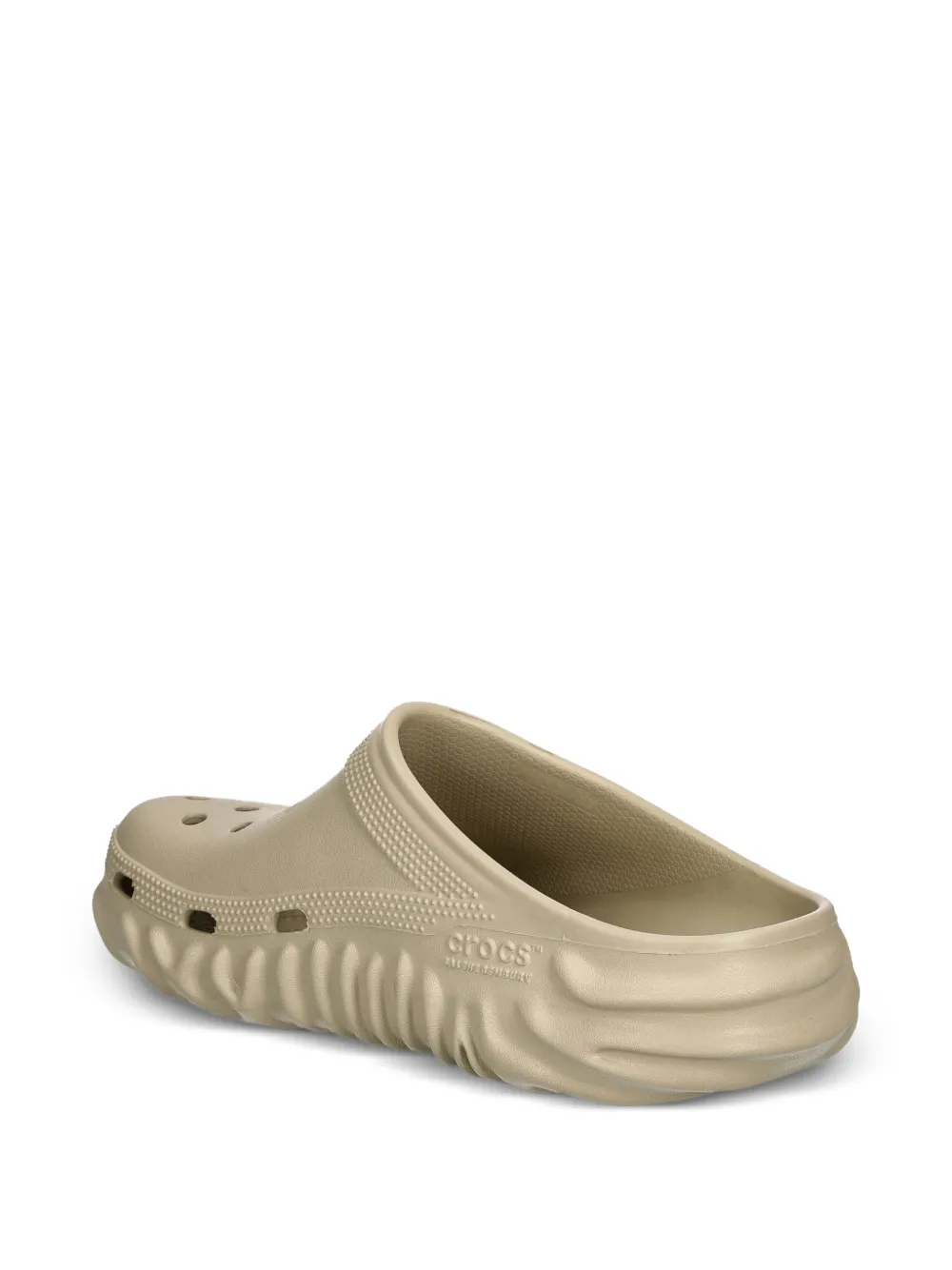 Crocs Geperforeerde geribbelde slippers Beige