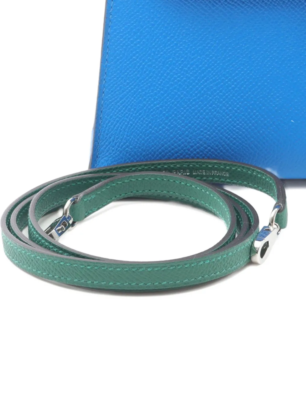 Pre-owned Hermes 2024 Mini Kelly 2 Tricolor Tote Bag In Blue