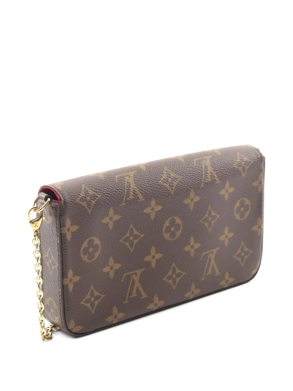 Pre-owned Louis Vuitton 2020 Small Pochette Felicie Monogram Shoulder Bag In Brown