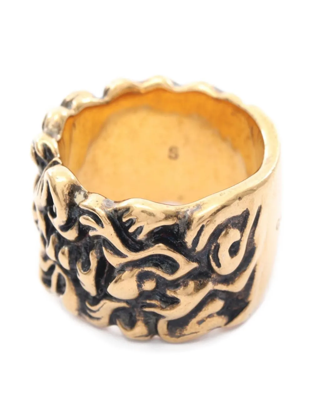 Pre-owned Gucci 2010s Textured Ring In Gold