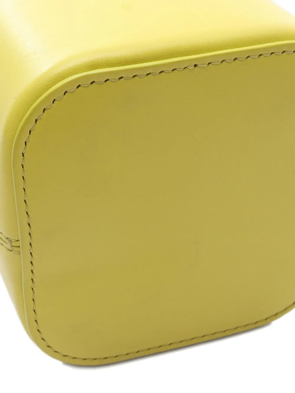 Pre-owned Celine 10s Small Cuir Triomphe Bucket Bag In Yellow