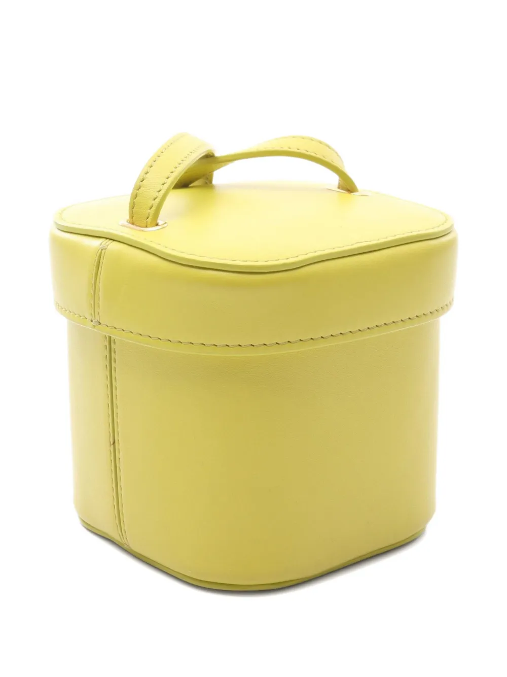 Pre-owned Celine 10s Small Cuir Triomphe Bucket Bag In Yellow