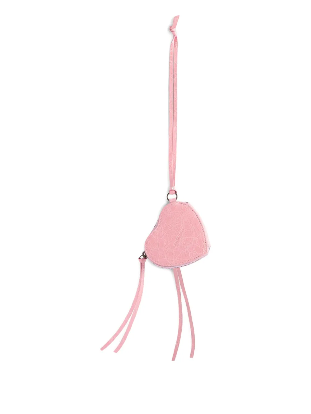 Balenciaga heart-shaped leather keyring Roze