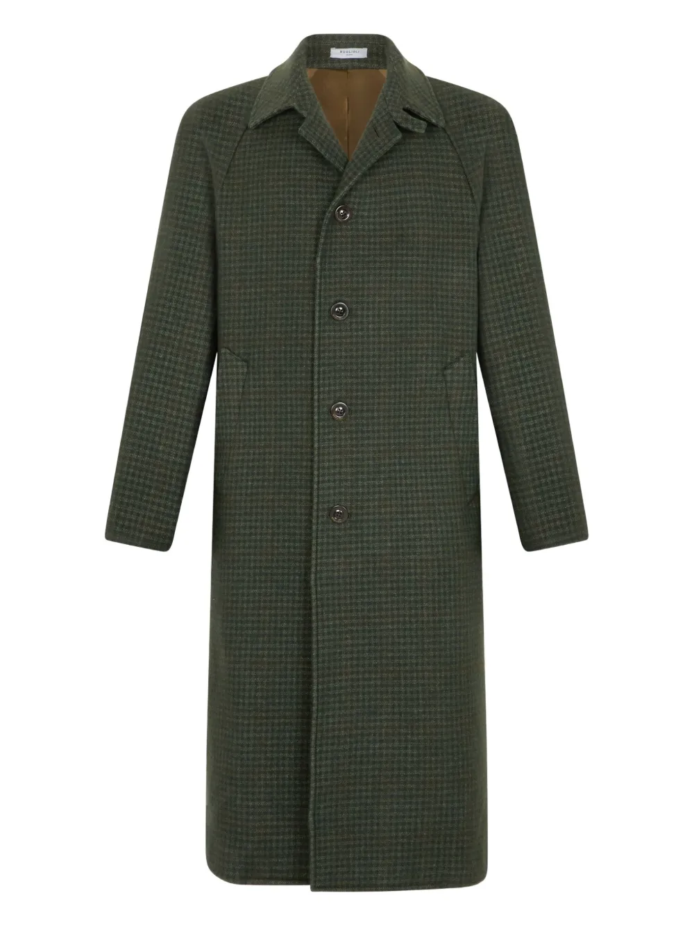 Boglioli checked raglan-sleeve coat | Green | Image 1