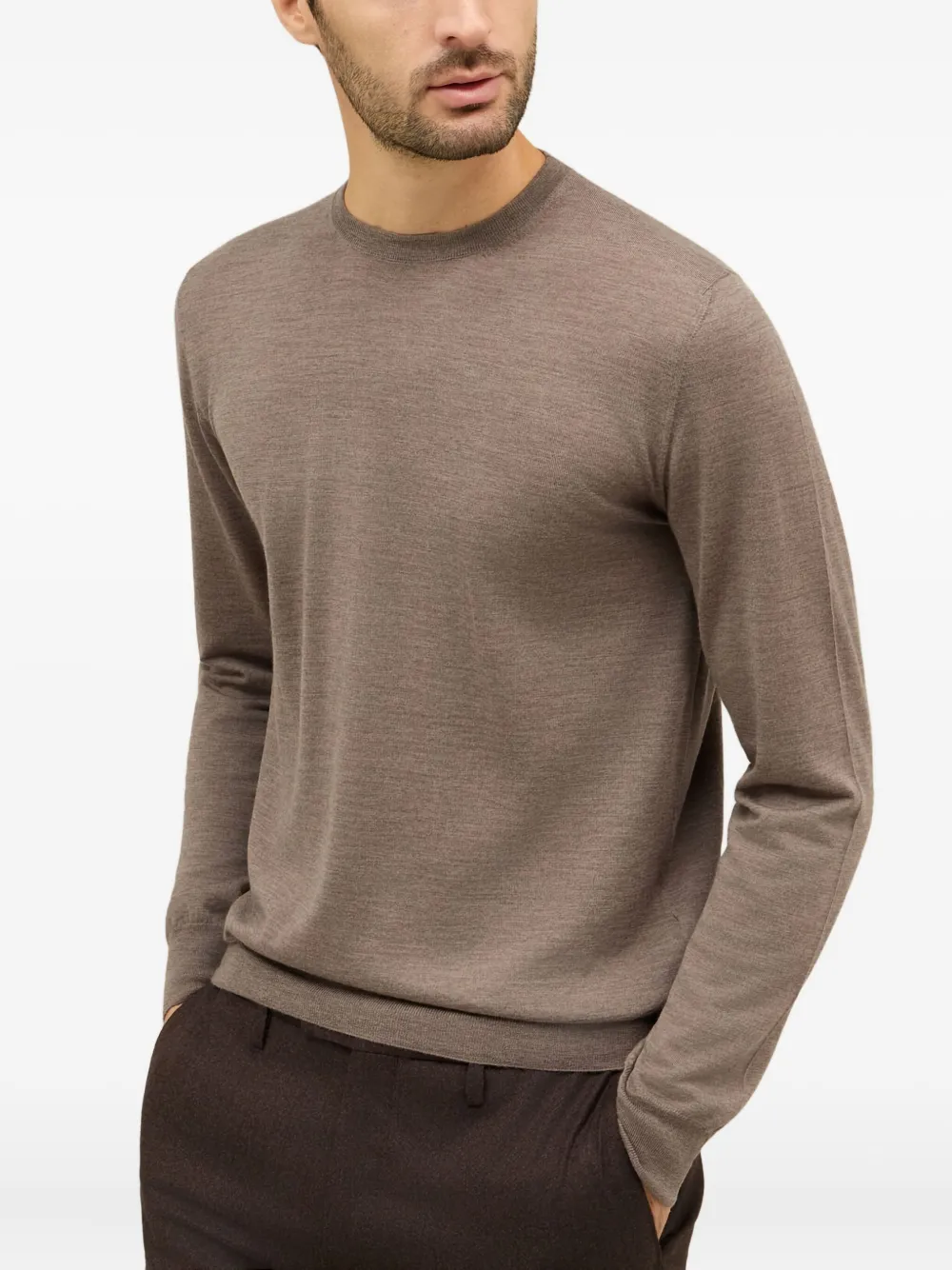 Boglioli Trui met ronde hals Bruin