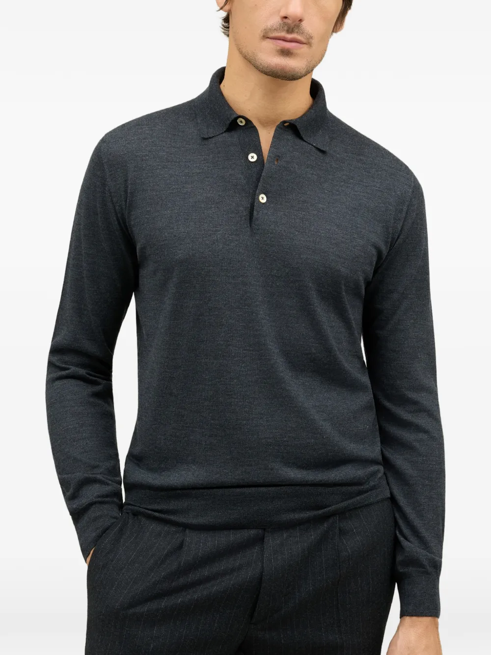 Boglioli buttoned polo knitwear Grijs