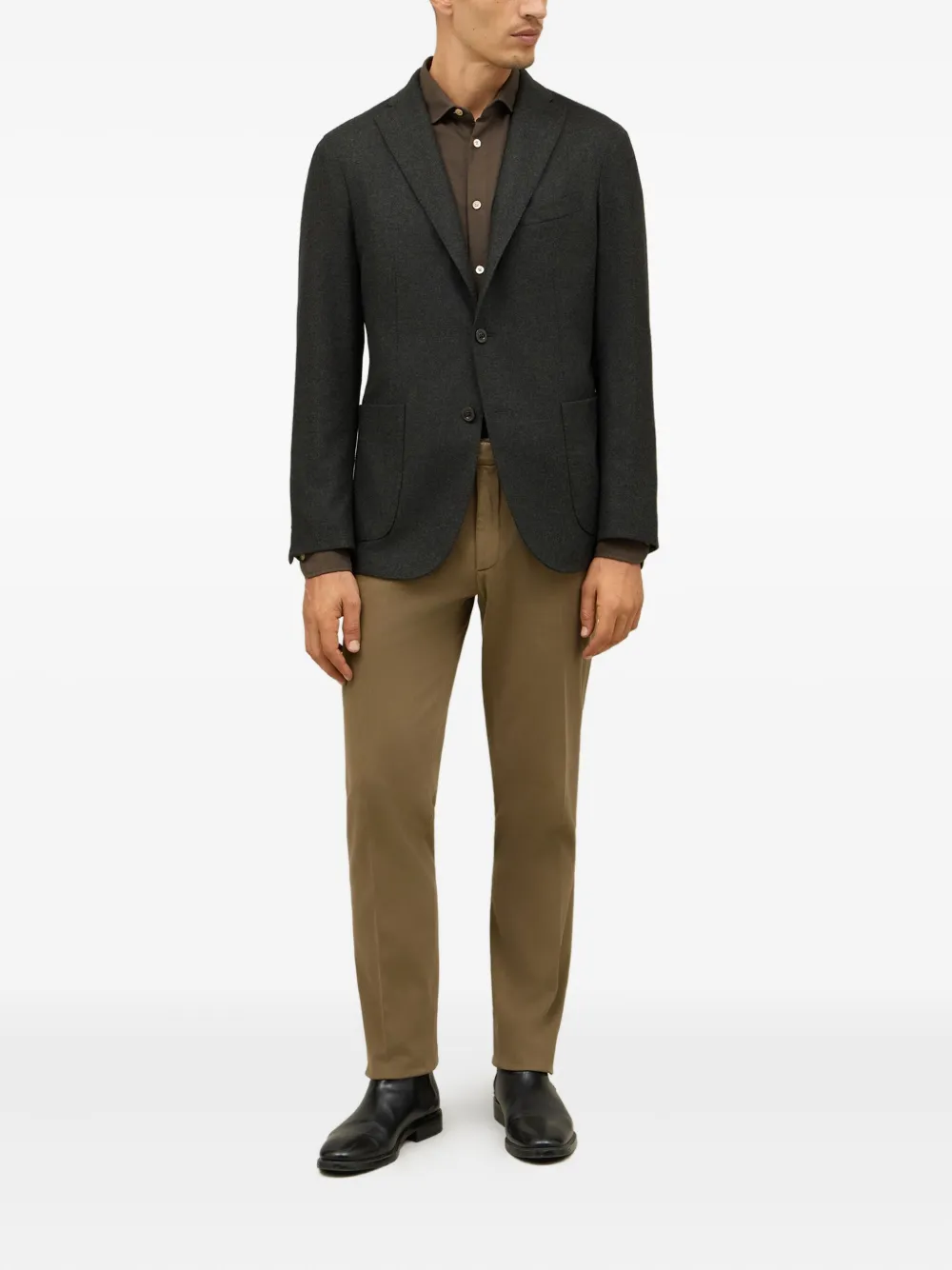 Boglioli Blazer met enkele rij knopen Groen