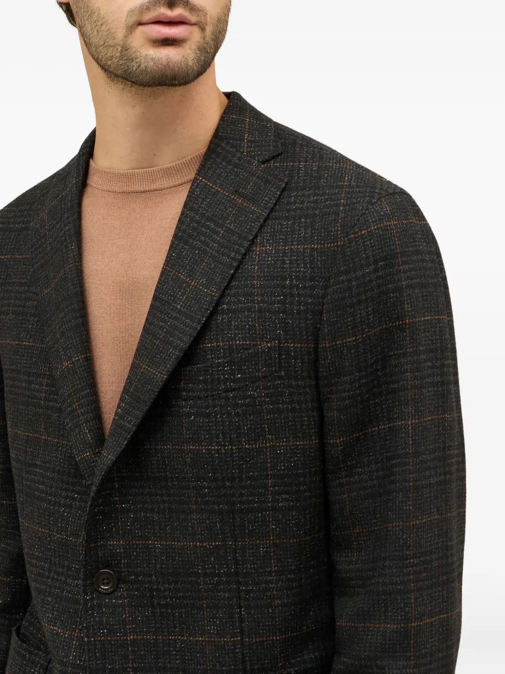 Boglioli Geruite blazer met twee knopen Grijs