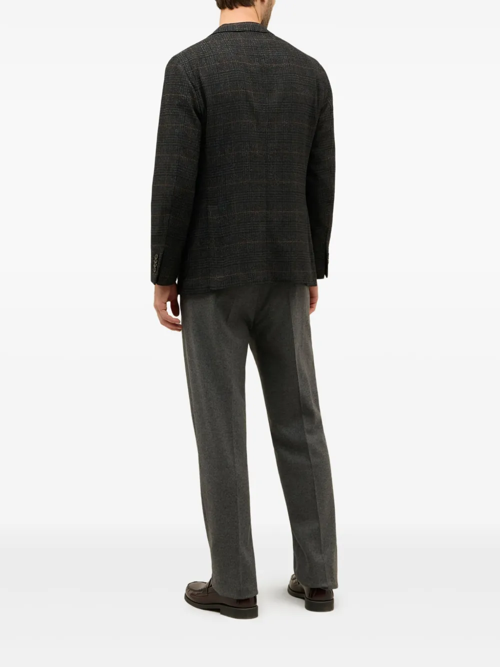 Boglioli Geruite blazer met twee knopen Grijs