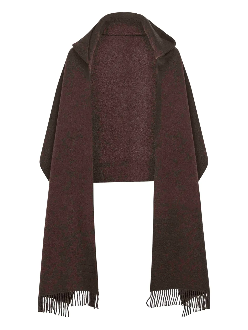 Brunello Cucinelli hooded fringed cape Bruin