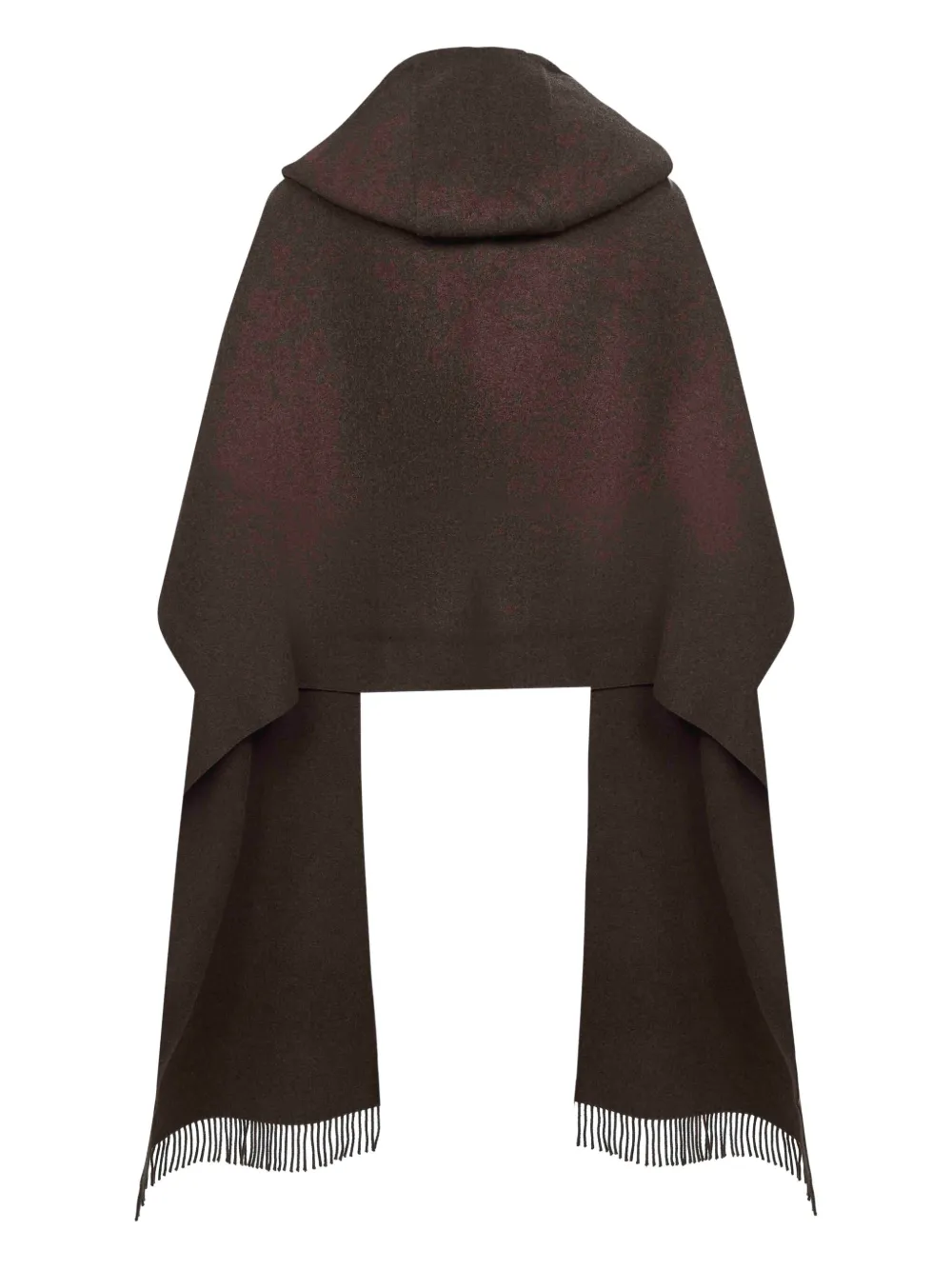 Brunello Cucinelli hooded fringed cape Bruin