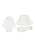 Petit Bateau bear-print trousers set (pack of three) - White