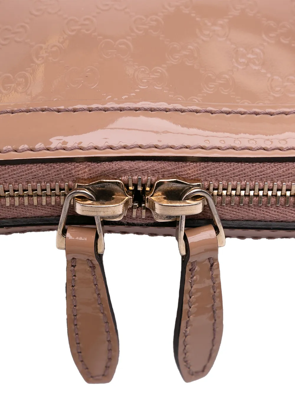 Pre-owned Gucci 2016-2025 Small Microssima Patent Nice Satchel In Brown