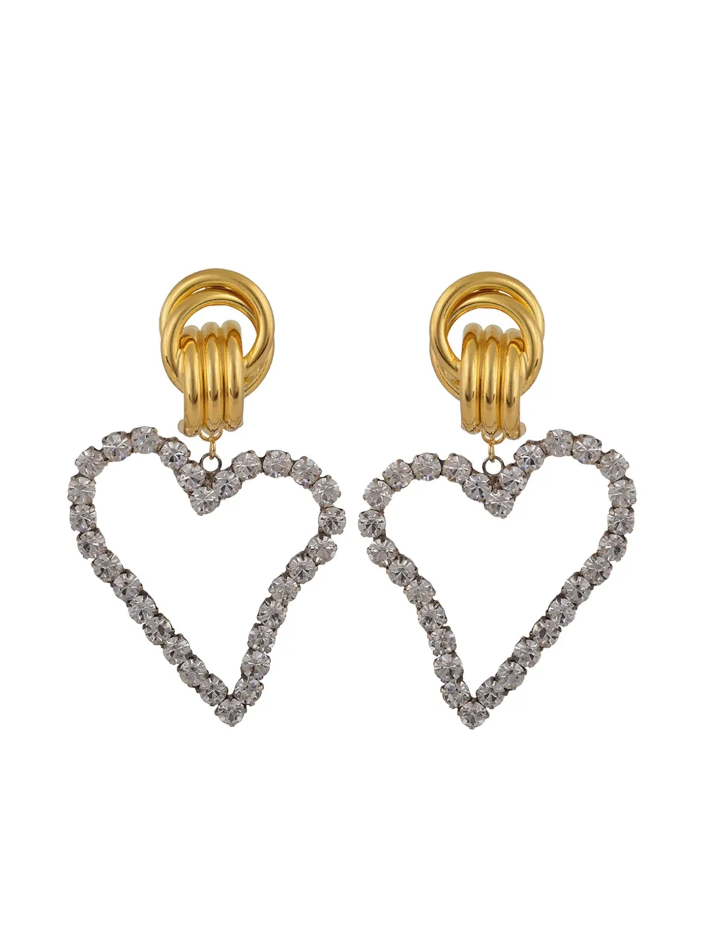 MAYOL heart-shaped crystal earrings - Goud